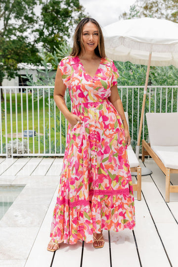 Louisa Floral Maxi Dress in Spring Bloom