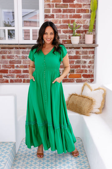 Louisa Green Maxi Dress