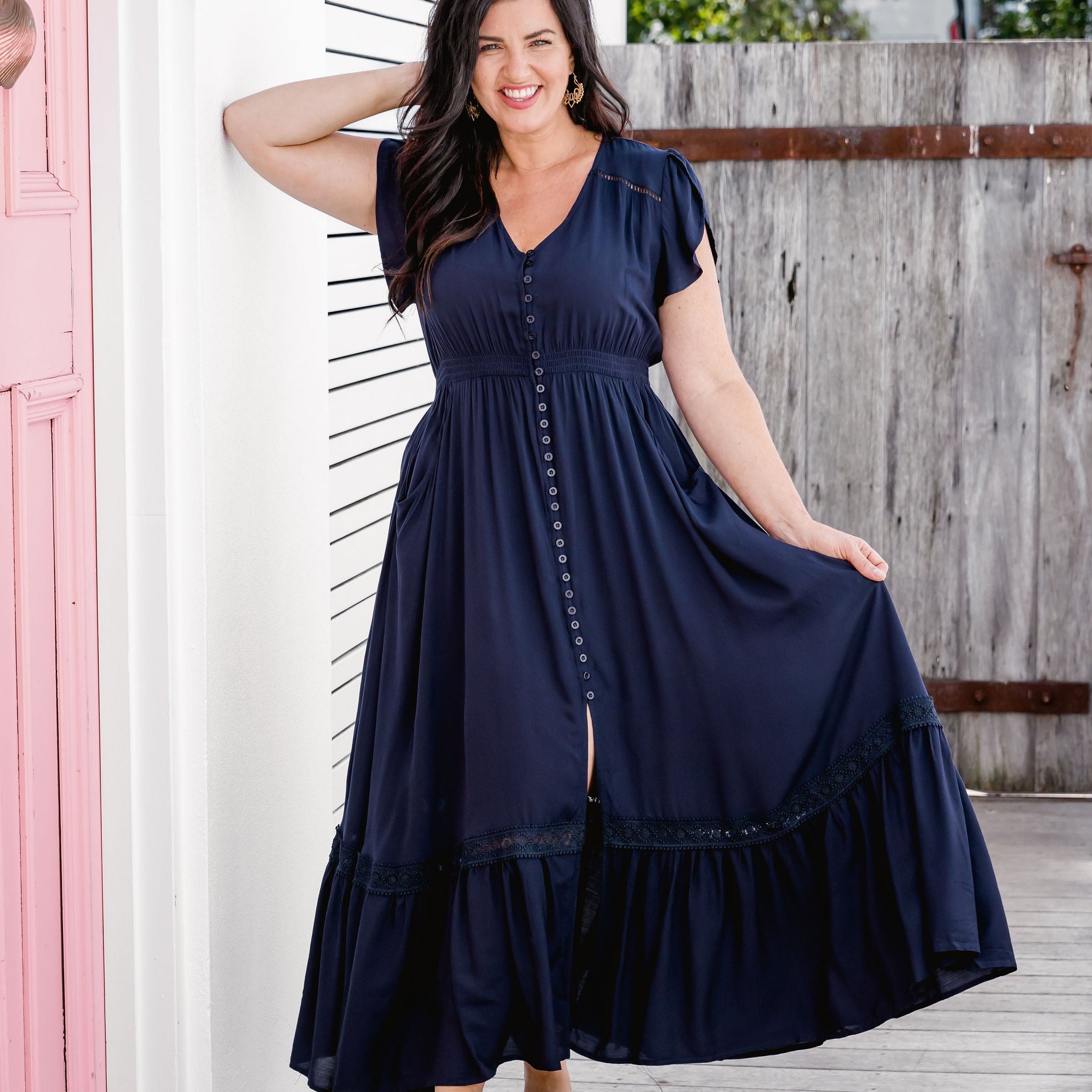 Louisa Navy Maxi Dress